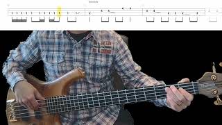 Bobby Womack  Across 110th Street Bass Cover with Playalong Tabs in Video [upl. by Ennovihs477]