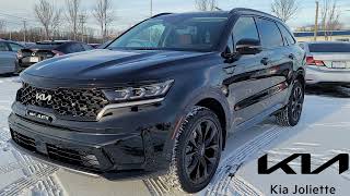 Kia Sorento SX 2022 Noir intérieur rouge Présentation en français chez Kia Joliette [upl. by Shara]