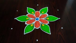 2 Traditional Sankranti special rangoli designs with 53 dots  Simple festive kolams [upl. by Rheta]