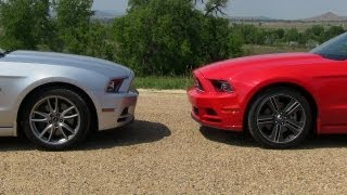 2013 Ford Mustang GT vs V6 Mustang 060 MPH Mile High Mashup Test [upl. by Odoric]