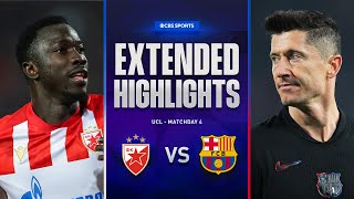 Crvena zvezda vs Barcelona Extended Highlights  UCL League Phase MD 4  CBS Sports Golazo [upl. by Ohs]