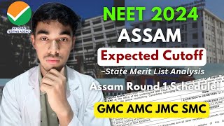 Assam NEET 2024 Expected Cutoff Collegewise🔥 Assam Round 1 Counselling Schedule neet2024 mbbs [upl. by Ayanaj455]