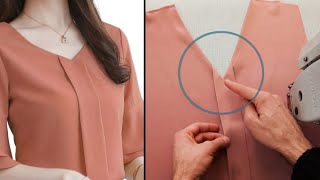 💯  V  neck sewing tricks and secrets worth knowing [upl. by Mccowyn]