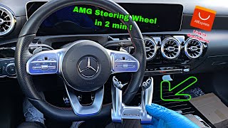 Volant AMG en 2 Min  How to Have an Amg Steering Wheel in 2 Min on Mercedes 20182021 AliExpress [upl. by Lledal745]