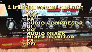 ISTILAH ISTILAH DALAM SOUND SYSTEM [upl. by Novoj]