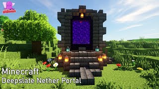 🔨Minecraft 117  How to Build a Magical Deepslate Nether Portal Design 2 [upl. by Hara]