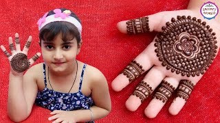 Mehndi Designs For Kids Hand  Mehndi For Beginners  Gol Tikki by Jyoti Sachdeva [upl. by Anawak]