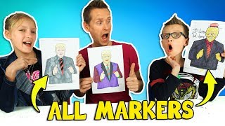 ALL MARKERS CHALLENGE w our DAD [upl. by Vieva]