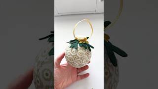 Paper mache ornament with fabric strips mod podge and felt flowers diyornaments christmascraft [upl. by Adnauqaj21]