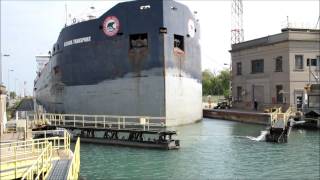 Cargo ship timelapse passing through Welland Canal HD [upl. by Evoy]