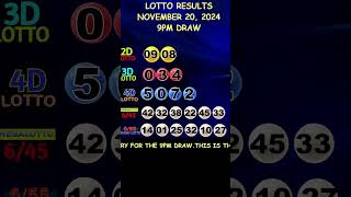 Lotto Result November 20 2024 9pm Draw shorts [upl. by Rory]