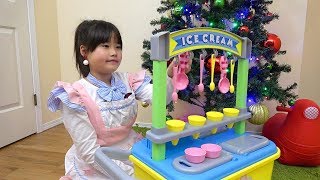 カワイイアイス屋さんをオープンしたよ♫ ice cream shop pretend play food toys [upl. by Etnelav]