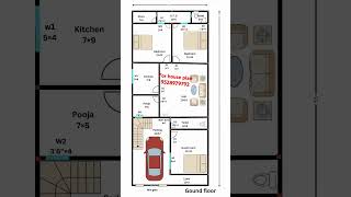 24×55 house plan3bhk with parking vastu housedesignwithvastu houseplans astrology [upl. by Amara]