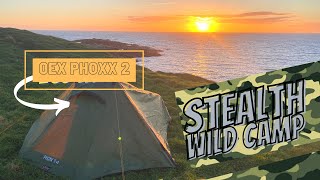 WILD CAMPING by a CLIFF • OEX Phoxx 2 Tent [upl. by Aisak432]