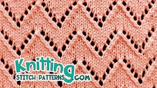 HowToKnit Chevron stitch「 Lace Knitting 」 [upl. by Nalo698]