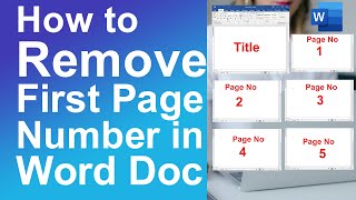 How to remove first page number in Word Document [upl. by Janicki]