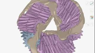 SCMotion  Simulation of Mobius Strip of Gears in SpaceClaim [upl. by Arramas763]