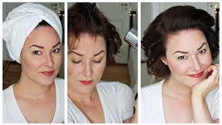 Haar Styling Routine  kurze Haare mit Locken [upl. by Livvy]