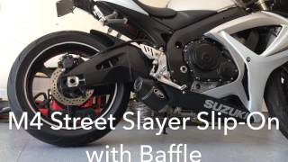 2006 GSXR 600 Stock Exhaust vs M4 Street Slayer Slipon [upl. by Adnyc454]