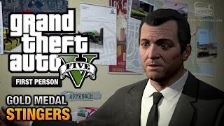 GTA 5  Mission 73  Planning the Big Score Subtle \ Stingers First Person Gold Guide  PS4 [upl. by Noevart]