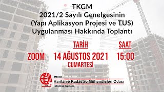 TKGM 20212 Sayılı Genelgesinin Yapı Aplikasyon Projesi ve TUS Uygulanması Hakkında [upl. by Hahsia459]