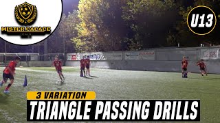 TRIANGLE PASSING DRILLS  THIRD MAN RUN  FOOTBALLSOCCER TRAINING  U12 [upl. by Llehcear395]