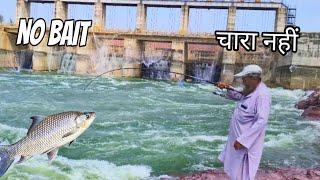 Best fishing 😱in Dam 🦈 no bait no chara 😄 Dam fishing near gates 😱 fishing in dam 🦈🦈youtubevideo [upl. by Aiksas807]