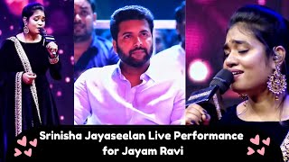 சந்தோஷத்தில் Jayam Ravi😍Jayam Ravi பாடலை பாடி அசத்திய Srinisha Jayaseelan❤️ Behindwoods 2022 [upl. by Raymund148]