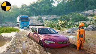 Cars vs Deep Mud Road 😱 BeamNGDrive [upl. by Clarice]