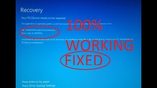 2 SIMPLE WAY TO FIX ERROR quot0xc000000equot amp quot0xc000000Fquot WINDOWS BOOT FAILURE [upl. by Postman]