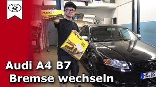 Audi A4 Projekt  Nr 3  Bremsen vorne wechseln  change brakes  VitjaWolf  Tutorial  HD [upl. by Ariam]