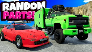 Racing 40 RANDOM PARTS CARS Down a DANGEROUS MOUNTAIN in BeamNG Drive Mods [upl. by Val]