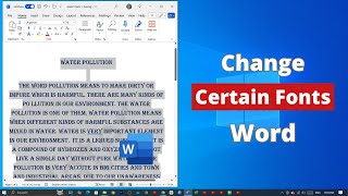 How to Change Only Certain Fonts on Microsoft Word [upl. by Comyns]