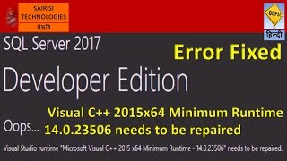 Fixed SQL Installation Error Visual Studio Runtime C 2015x64 Minimum Runtime [upl. by Jania]