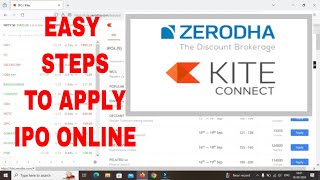 How to apply IPO from Zerodha Kite using UPI  simple process to apply IPO zerodha kite UPI [upl. by Ahsemrac]