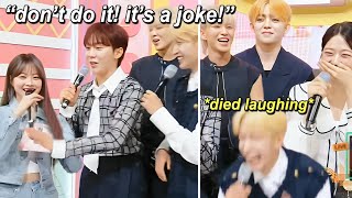 Seventeen pranks Eunchae on a live show almost died laughing with IVE [upl. by Elleira158]