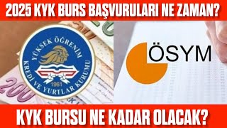 KYK Burs başvuruları ne zaman KYK BURSU NE KADAR OLACAK KYK Burs ödemesi [upl. by Eugirne]