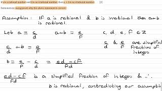 Proof Exam Questions  A Level Maths  Edexcel Pure Year 2  Q4 level 2 [upl. by Siloum]