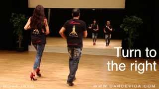 Salsa Basic Tutorial 2  Salsa Cubana  Turn to the right and left [upl. by Rehtae]