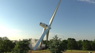 EXPLOSIVES DEMOLITION  Mystic Lake Wind Turbine [upl. by Adlesirc]