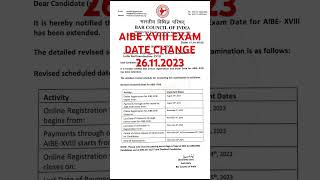 New update  AIBE EXAM DATE CHANGE [upl. by Ahsiekel294]