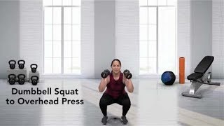 How to do a Dumbbell Squat to Overhead Press [upl. by Nymzaj]