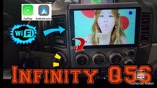 infinity Q56 How to remove radio Install Apple carplay android auto radio MIRROR cast Netflix wifi [upl. by Ellivro715]