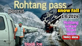 Rohtang Pass Today  Manali to Rohtang pass  Rohtang pass permit  black ice  Road update [upl. by Genna]