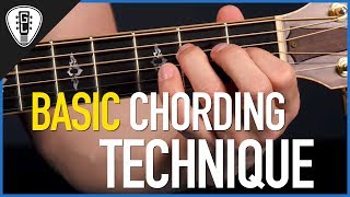 Basic Chording Technique For Guitar  Free Guitar Lesson [upl. by Asiruam]