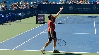 Richard Gasquet and Janko Tipseravic Serve 2  2013 Cincinnati Open [upl. by Gertruda]