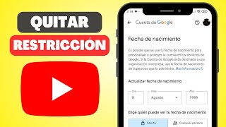 Cómo QUITAR la RESTRICCIÓN de EDAD en YOUTUBE Fácil y Rápido [upl. by Landes409]