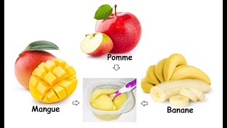 Recette compote bébé 6mois ManguePommeBanane [upl. by Franklyn847]