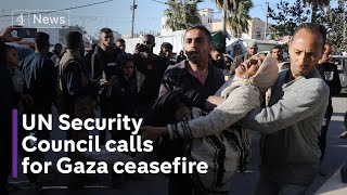 UN Security Council passes Gaza ceasefire resolution  as US abstains [upl. by Aneram]