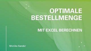 Optimale Bestellmenge [upl. by Kcered]